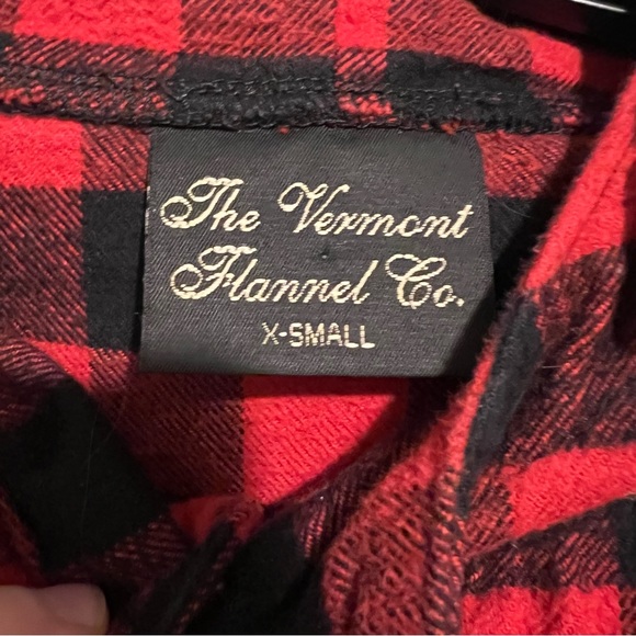 The Vermont Flannel Co. Hooded Red & Black Plaid Unisex Pullover XS-M - Picture 5 of 5